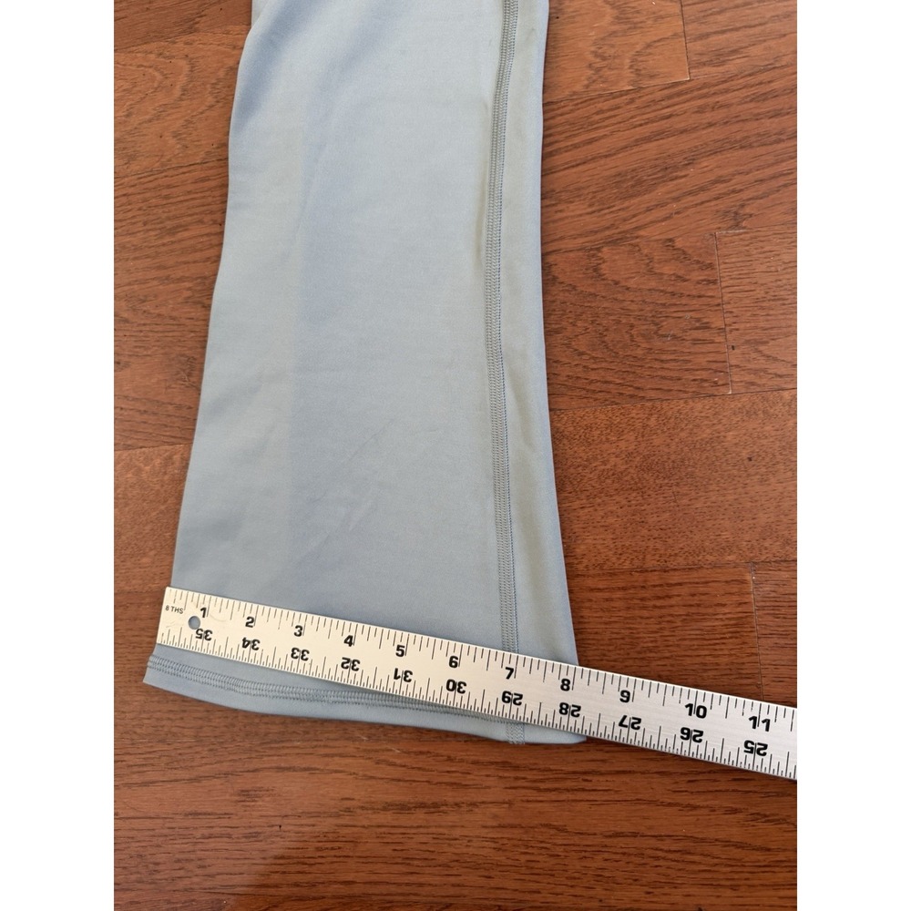 ALO Yoga High Waisted Flare Legging Light Blue Womens Small Ankle Snap - Picture 2 of 7